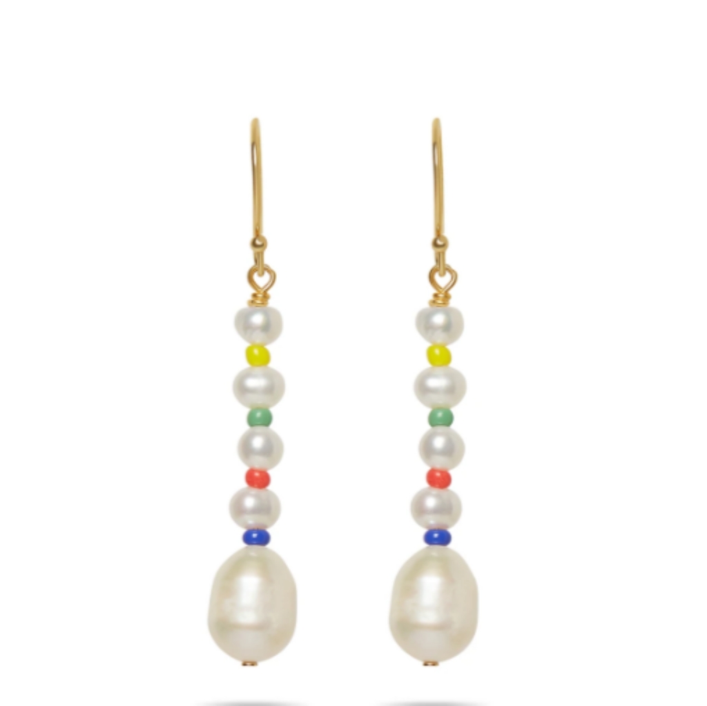Argento Vivo Rainbow Pearl Drop Earrings